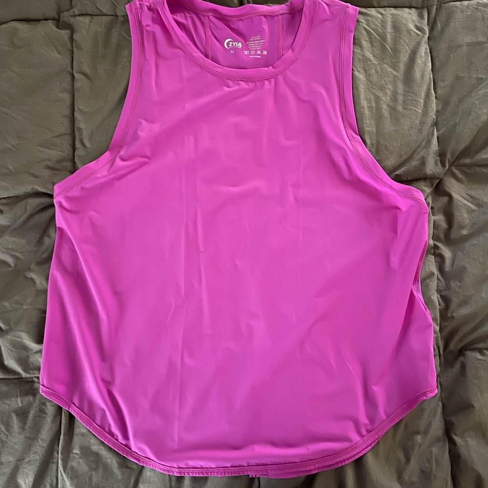 ZYIA Panel Split Back Mesh Tank Summer Purple